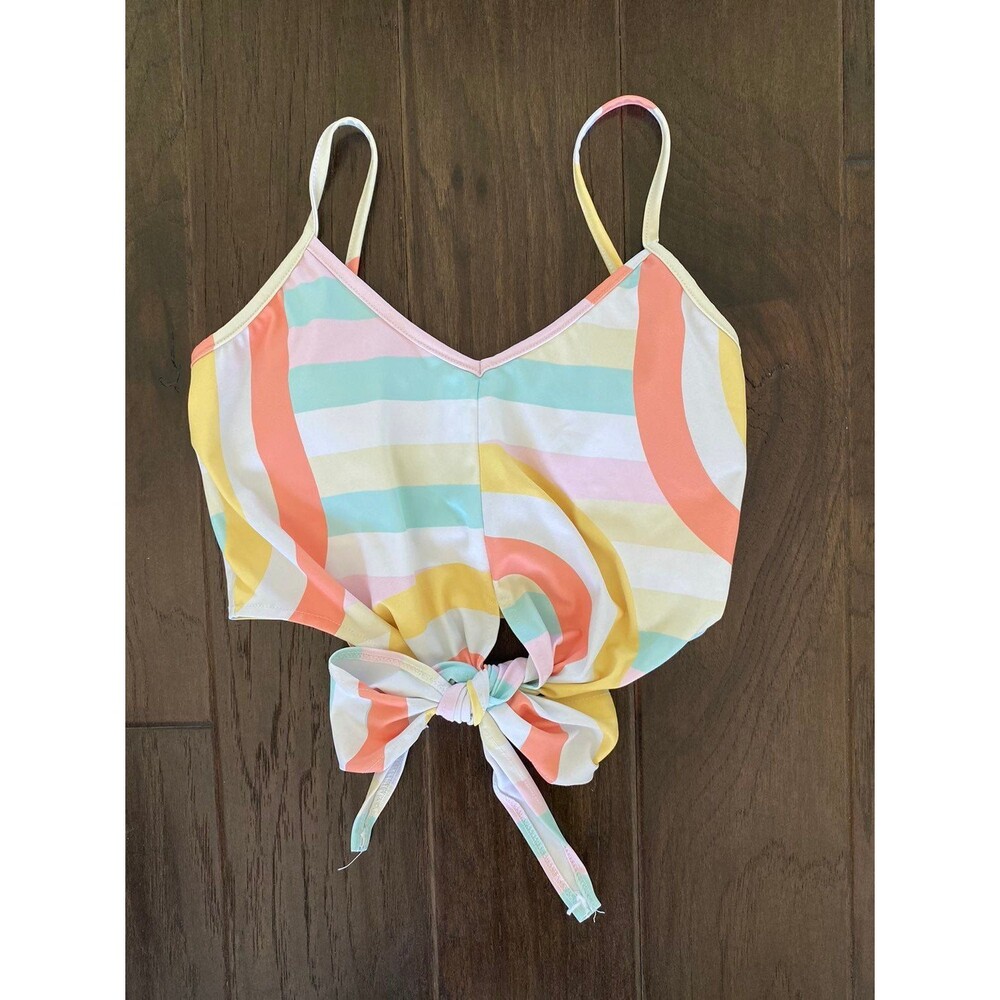Kortni Jeane Retro Rainbow Tie up Top